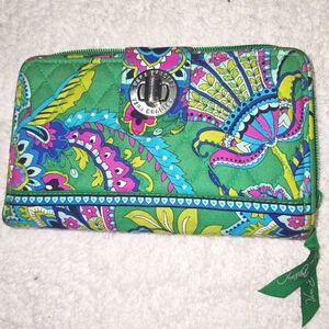 Vera Bradley Colorful Floral Wallet turnlock wallet